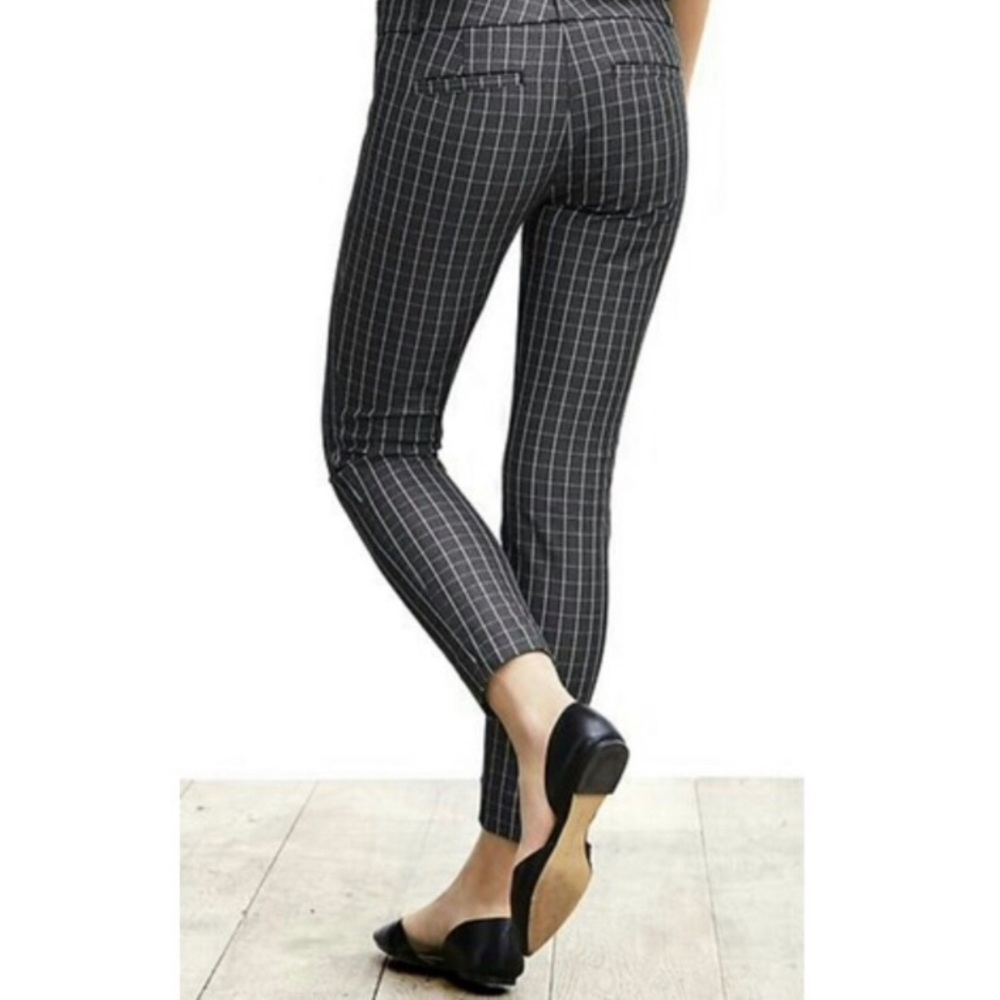Banana Rep Gray Windowpane Petite Sloan Pants